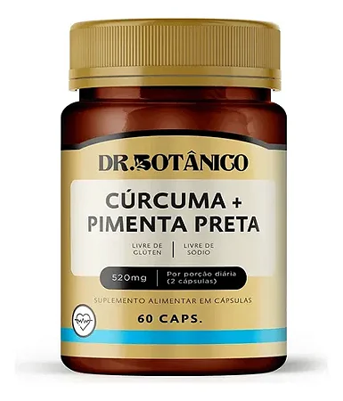 Cúrcuma + Pimenta Preta 520mg 60 cápsulas - Dr. Botânico
