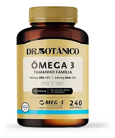 Ômega 3 EPA DHA 2000mg 240 softgels - Dr. Botânico