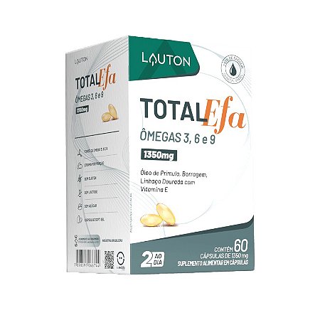 Total EFA Ômega 3, 6 e 9 60 cápsulas - Lauton