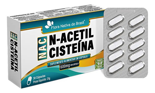 NAC Acetilcisteína 600mg 30 cápsulas - Flora Nativa