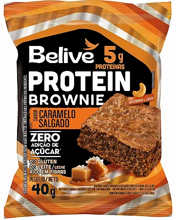 Brownie Protein Caramelo Salgado Zero 40g - Belive