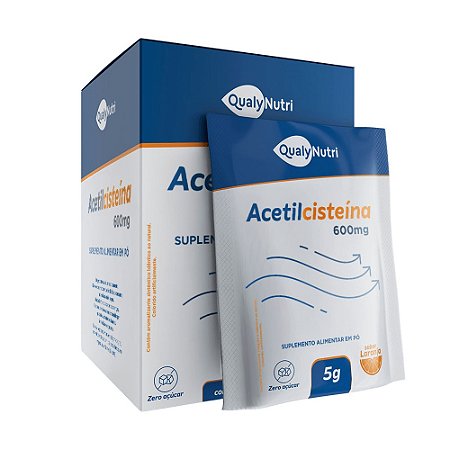 Fluimicina Acetilcisteína Laranja 16 sachês de 5g - Qualynutri