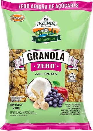 Granola Zero com Frutas 230g - Da Fazenda