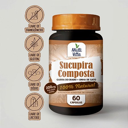 Sucupira Composta 200mg 60 cápsulas - Multivitta