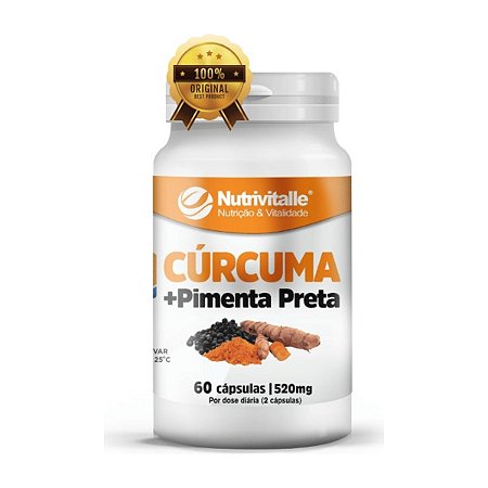 Cúrcuma + Pimenta Preta 520mg 60 cápsulas - Nutrivitalle