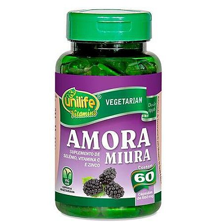 Amora Miura com Selênio, Vit e Zinco - 500mg - 60cápsulas - Unilife