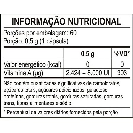 Vitamina A - Retinol - 60caps - Unilife