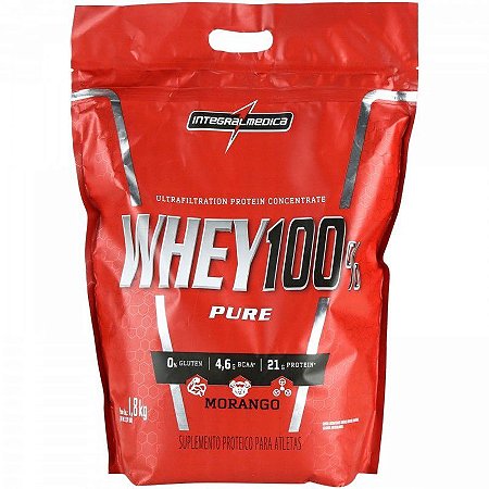 Whey 100% 907g Morango - integralmedica