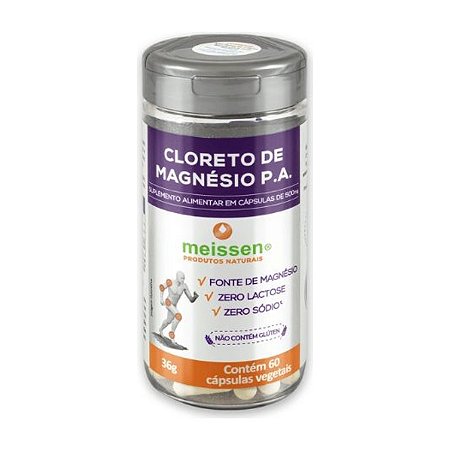 Cloreto de Magnésio P.A. 500mg 60 cápsulas - Meissen