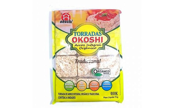 Torrada de Arroz integral Orgânico 75gr - Okoshi