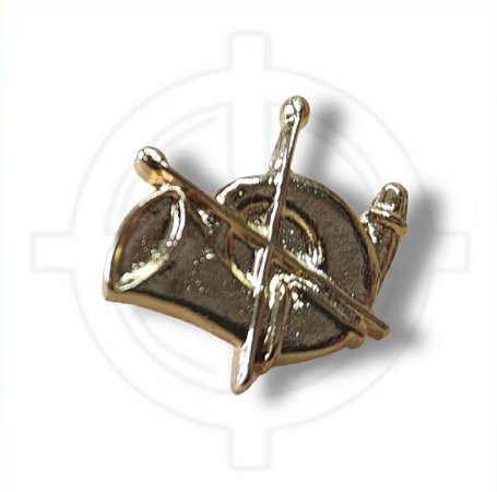 Distintivo de gola Marinha Insignia Corneteiro Corneta Tambor CT