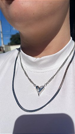 Dupla de colar coração