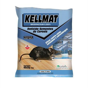 Kellmat Raticida Sementes de Cereais 40 x 25g Kelldrin