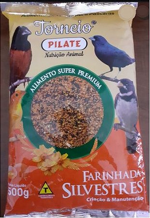 RAÇÃO FARINHADA P/ PASSAROS SILVESTRES 500G PILATE