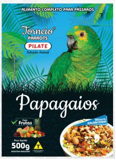 Ração Pilate Para Papagaios com Frutas 500g