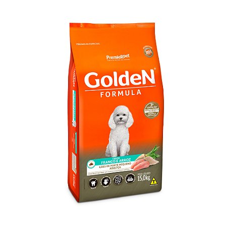 Ração Para Cães Adultos Pequeno Porte GoldeN Formula Mini Bits Frango & Arroz 15kg
