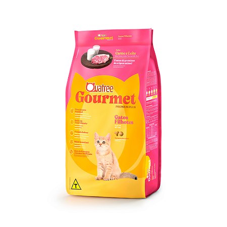Ração Quatree Gourmet para Gatos Filhotes Sabor Carne e Leite 10,1kg