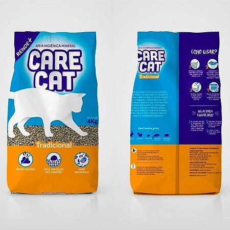 Areia Higiênica para Gatos Carecat Tradicional 4kg