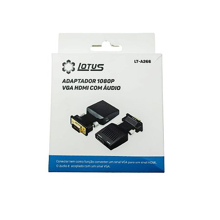 Adaptador 1080P VGA HDMI com áudio
