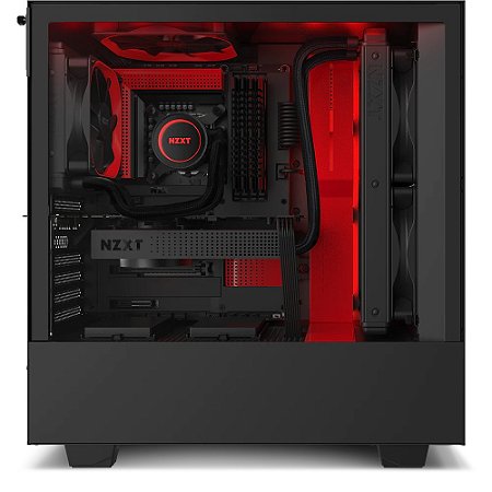 Gabinete Gamer NZXT H510i Preto e Vermelho com Painel Lateral em Vidro Temperado CA-H510I-BR