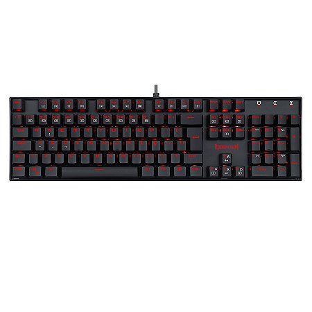 Teclado Mecânico Gamer Redragon Mitra Single Color LED Vermelho Switch Marrom