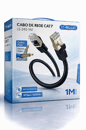 Cabo de Rede Cat7 1m IT-Blue Preto