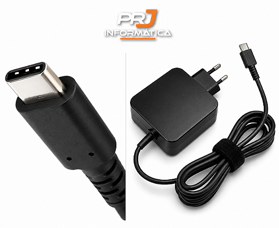 Fonte para Notebook Lenovo Type-C 65W Preto
