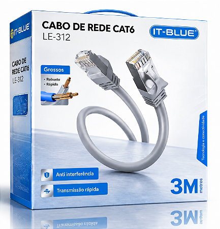 Cabo de Rede Cat6 3M IT-BLUE
