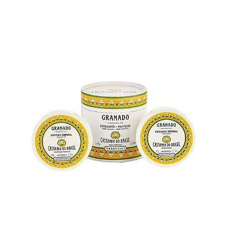 GRANADO TERRAPEUTICS | KIT ESFOLIANTE + MANTEIGA CASTANHA | Esfoliante Corporal 60g + Manteiga Corporal 60g