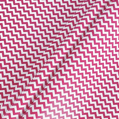 NEW CHEVRON 0.8MM FUNDO DE MALHA COR PINK / BRANCO 1/2 METRO