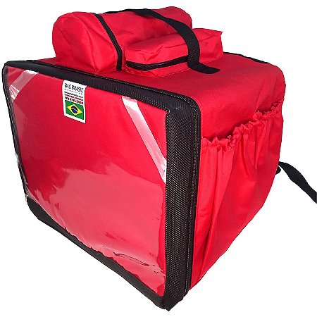 Mochila Bag Bolso P/ Maquininha  - Vermelha - Couro Levantado