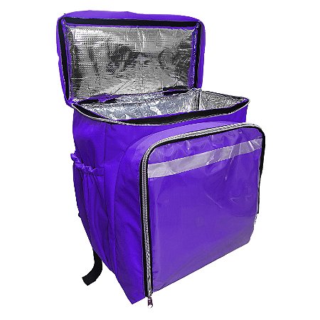 Mochila Bag Motoboy térmica Laranja - Roxa - 80lt