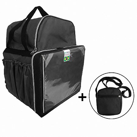 Bag Motoboy Reforçada -Impermeavel 45LT - Preta Extra Reforçada + Shoulder Bag Preta - Disponivel apenas para esse anúncio