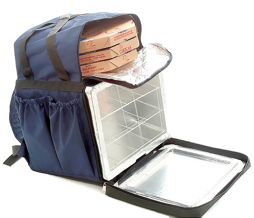 Bag Motoboy Reforçada -Impermeavel 45LT C/Grade Divisória - Azul escuro