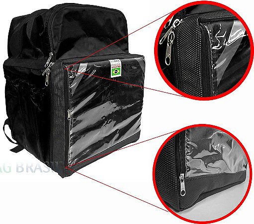 Bag Motoboy Reforçada -Impermeavel 45LT - Preta
