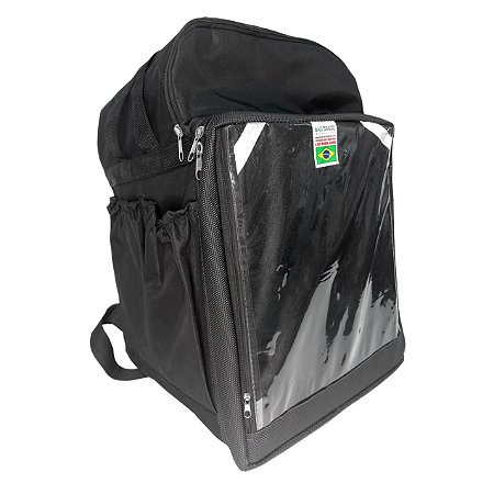 Mochila Bag Térmica Delivery  Invertida Reforçada Com Isopor Laminado - Preta