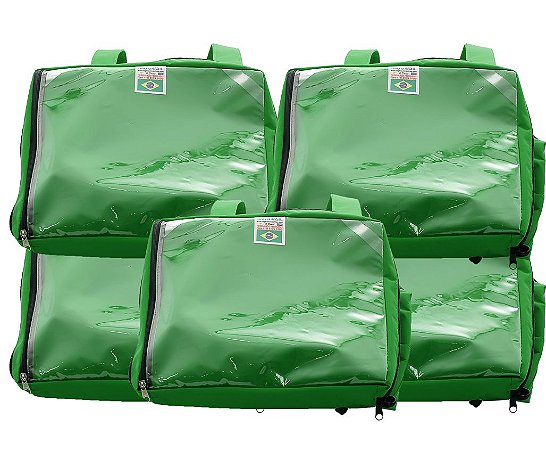 Kit 5 Capas Mochilas Bag Térmicas Delivery Aplicativos - Verde