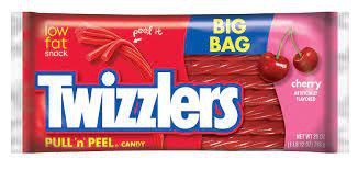 TWIZZLERS, PULL 'N' PEEL sabor de cereja BIG BAG