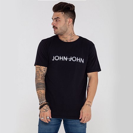 Camiseta John John preta logo desfoque