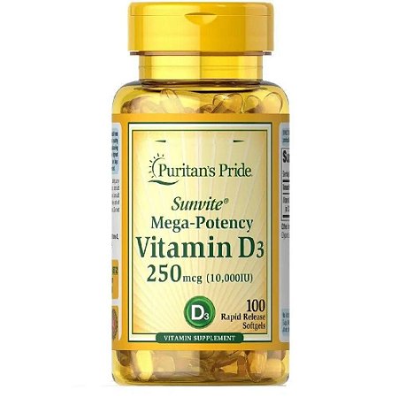 Vitamina D3 10,000 IU (100 softgels) - Puritan's Pride