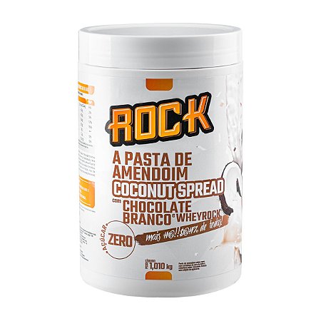 PASTA DE AMENDOIM - chocolate branco com coco (1KG) -  ROCK PEANUT