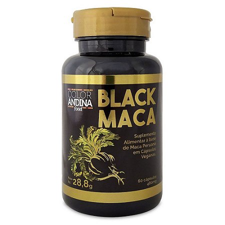 Maca Peruana Black (Preta),Veg, (60 Caps) - Color Andina