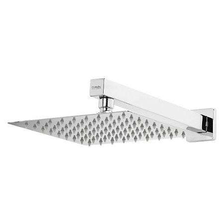 Chuveiro Ducha Quadrado 20cm Cromado Com Braço de 40 cm