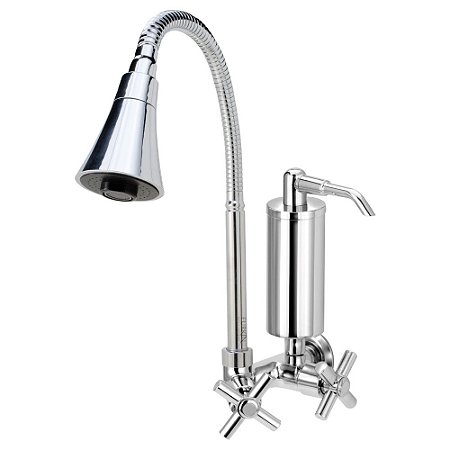 Torneira Gourmet C62 Cozinha Flexível Cone 2 Jatos Cromada