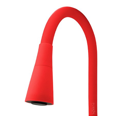 Tubo Gourmet Cone Flexível Vermelho Para Torneira De Cozinha