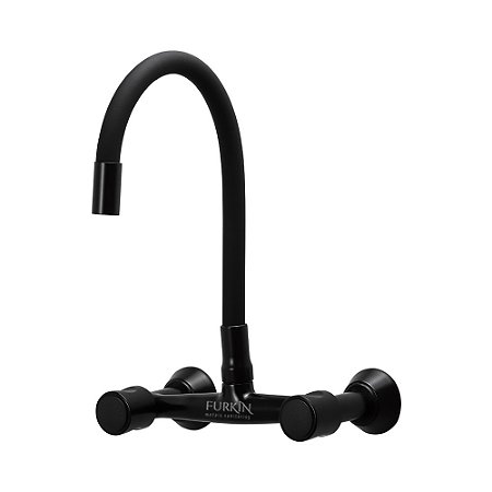 Torneira Misturador Gourmet Flexível Preto Parede Cozinha