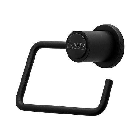 Suporte Porta Papel Higiênico Parede Banheiro Preto Metal