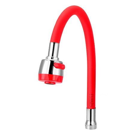 Tubo Gourmet Flexível Vermelho Para Torneira De Cozinha
