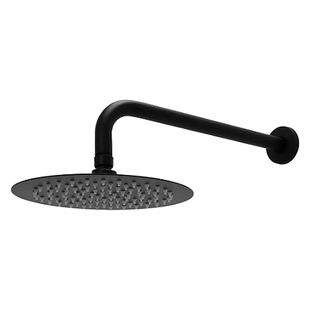 Chuveiro Ducha Inox Redondo Parede Preto Fosco