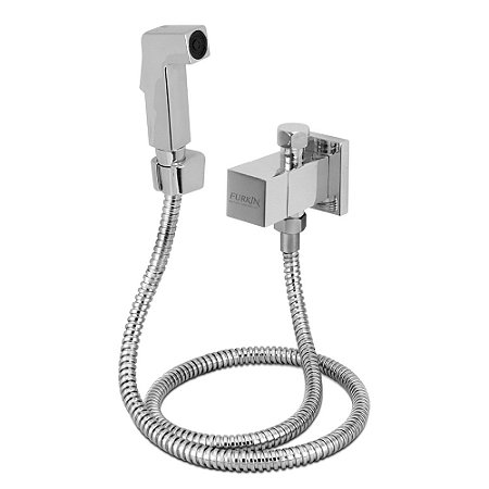 Ducha Higiênica Com Desviador Cromado Quadrado 1/4 de Volta
